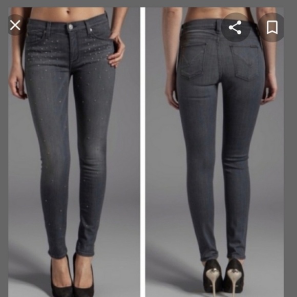 Hudson Gray Studded Jeans, 26 - Picture 2 of 4